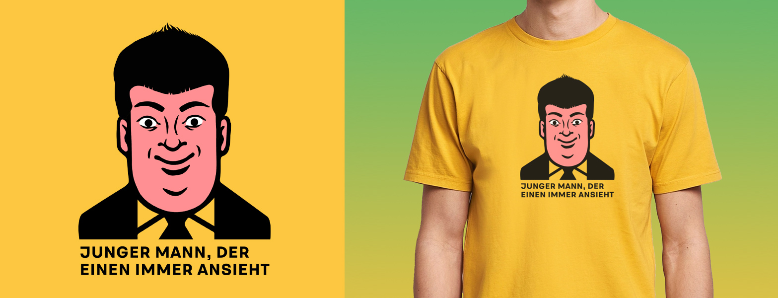 Junger Mann, der einen immer ansieht - Rumpfkluft | T-Shirt-Kollektion von Katz & Goldt