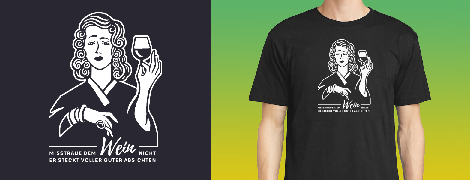 Misstraue dem Wein nicht. Er steckt voller guter Absichten - Rumpfkluft | T-Shirt-Kollektion von Katz & Goldt