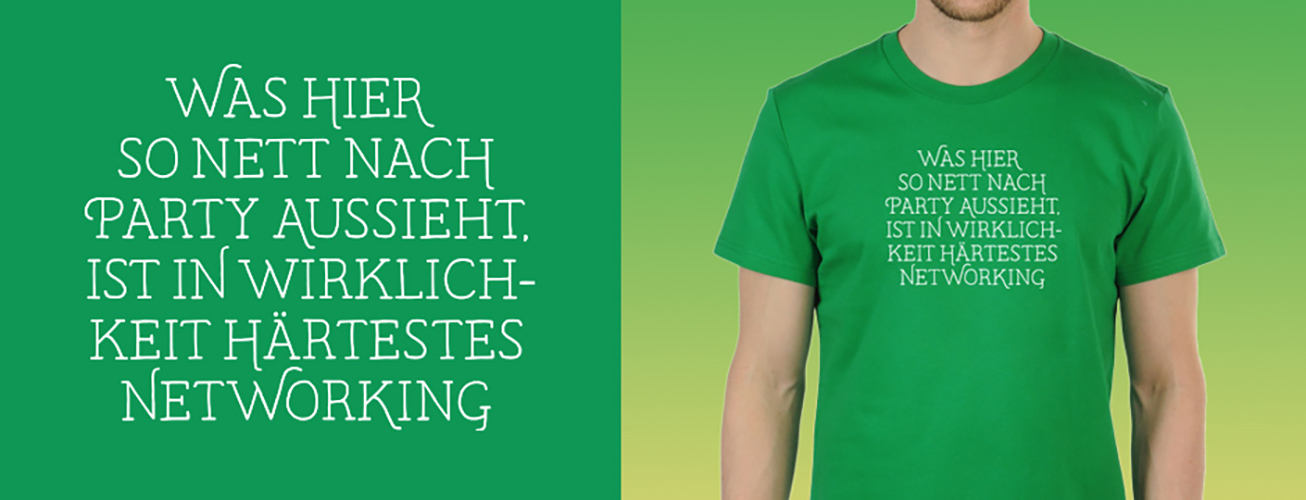 Was hier so nett nach Party aussieht, ist in Wirklichkeit härtestes Networking - Rumpfkluft | T-Shirt-Kollektion von Katz & Goldt