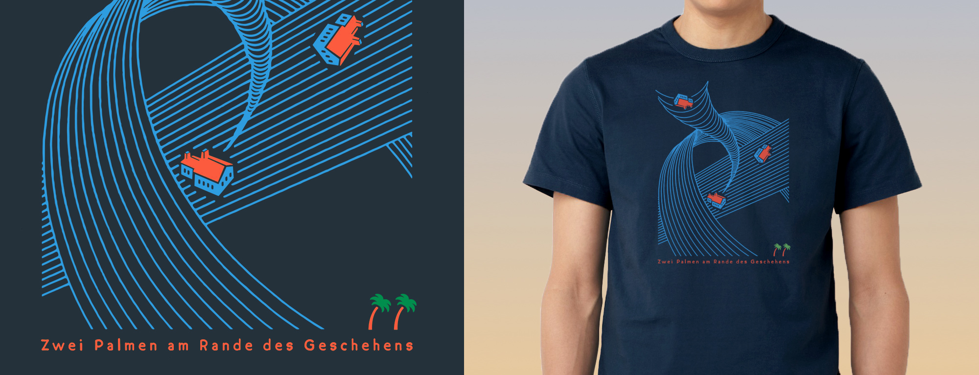 Zwei Palmen am Rande des Geschehens - Rumpfkluft | T-Shirt-Kollektion von Katz & Goldt